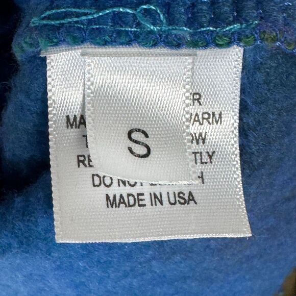 NEEMA California Sweatshirt Womens Small Cropped Tie Dye Orange Blue Pullover - Picture 6 of 11